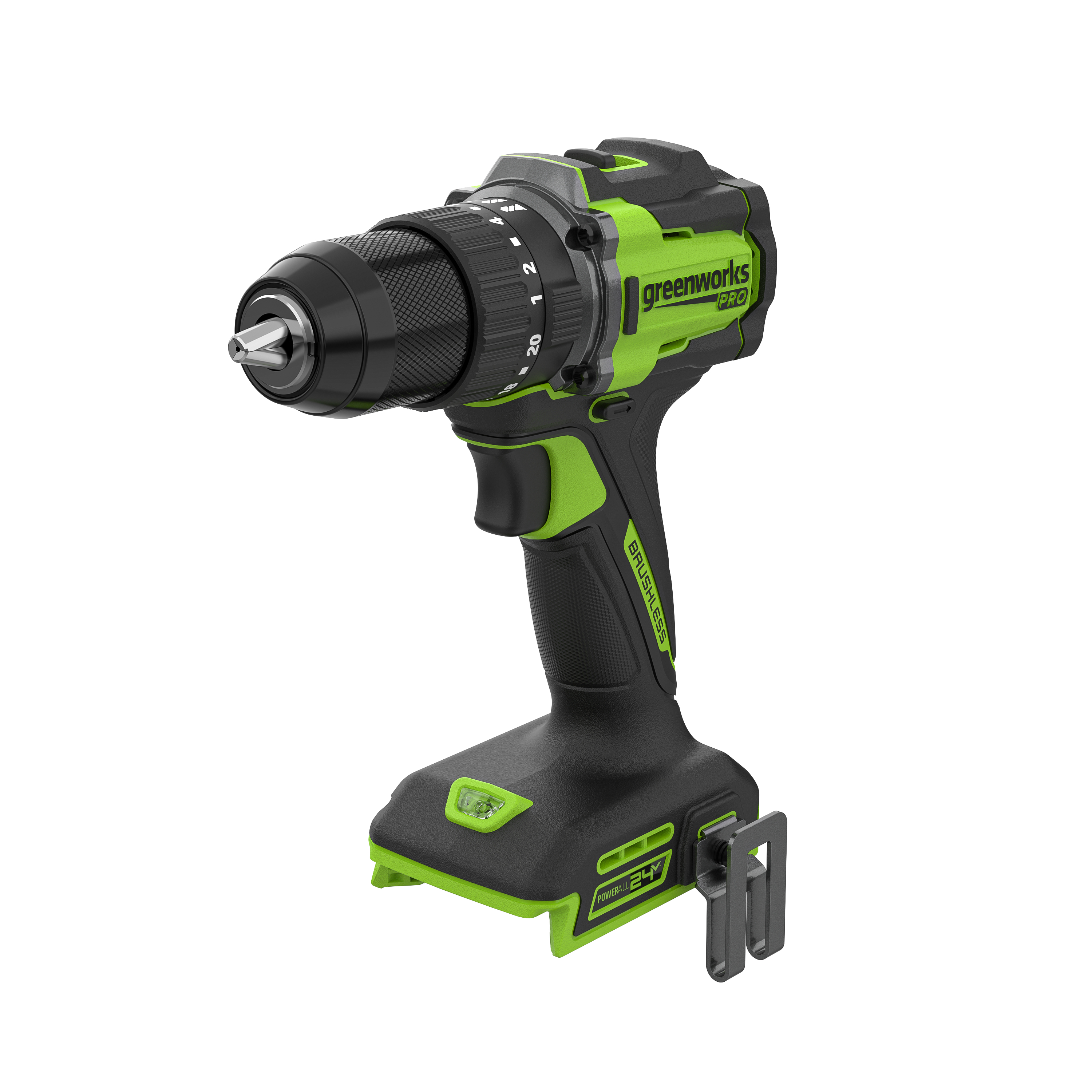 Дрель-шуруповёрт ударная 30/60 Нм аккумуляторная Greenworks 24V HD560, бесщёточная, без АКБ и ЗУ