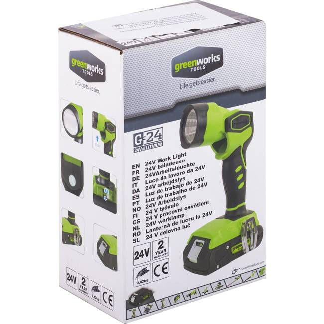 Фонарь аккумуляторный Greenworks 24V G24WL 3500507, без АКБ и ЗУ