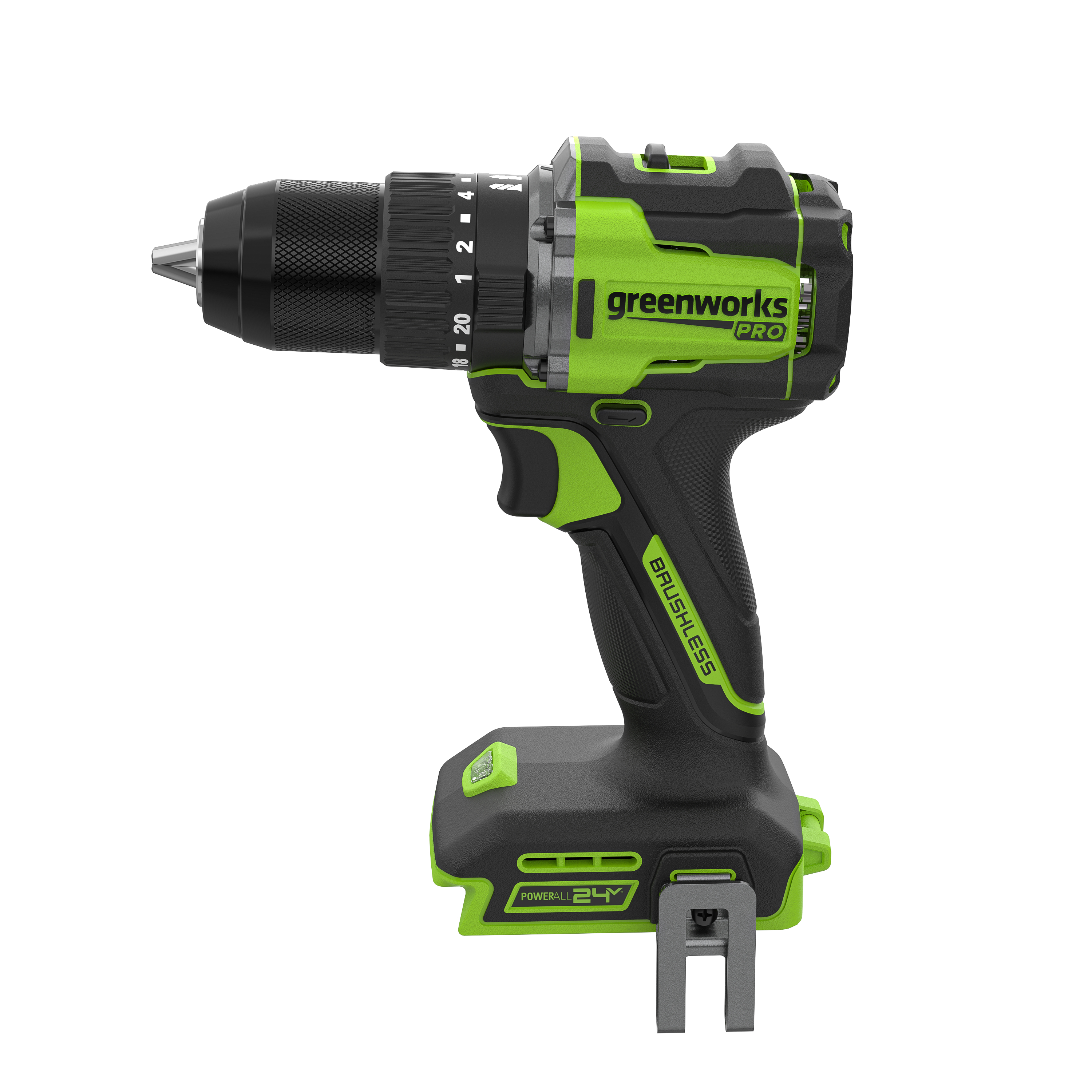 Дрель-шуруповёрт ударная 30/60 Нм аккумуляторная Greenworks 24V HD560, бесщёточная, без АКБ и ЗУ