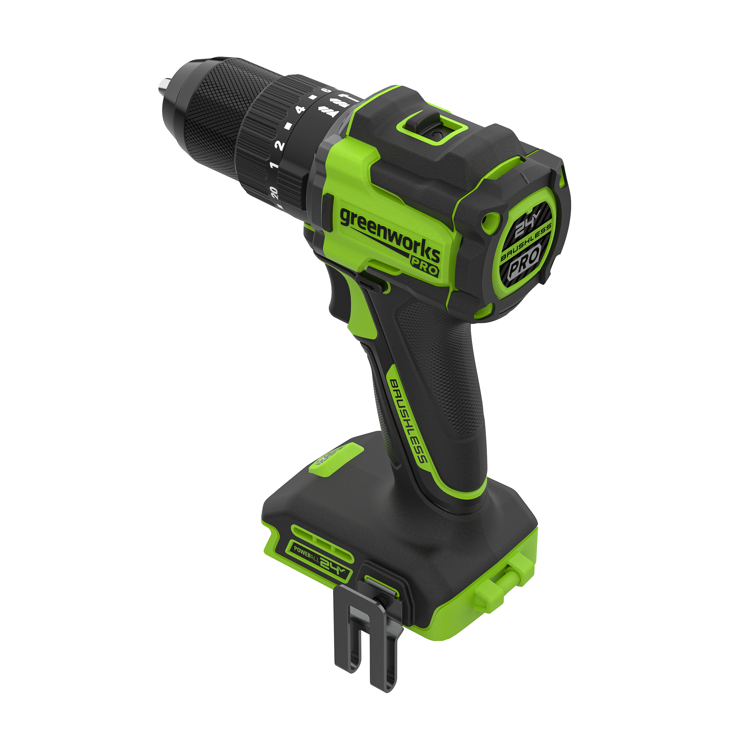 Дрель-шуруповёрт ударная 30/60 Нм аккумуляторная Greenworks 24V HD560, бесщёточная, без АКБ и ЗУ