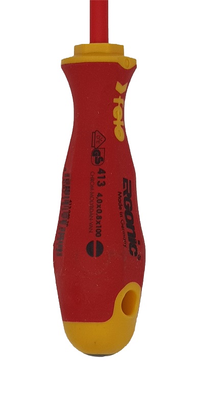 Отвёртка ERGONIC диэлектр., серия 413, SL 4,0х0,8х100 FELO 413 040 90