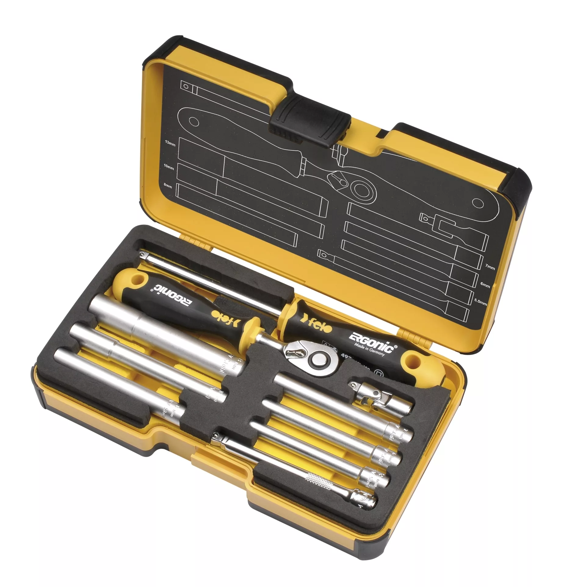 Инструм. набор "FELO R-GO M-TEC", 10 предм., серия 057 FELO 057 810 06