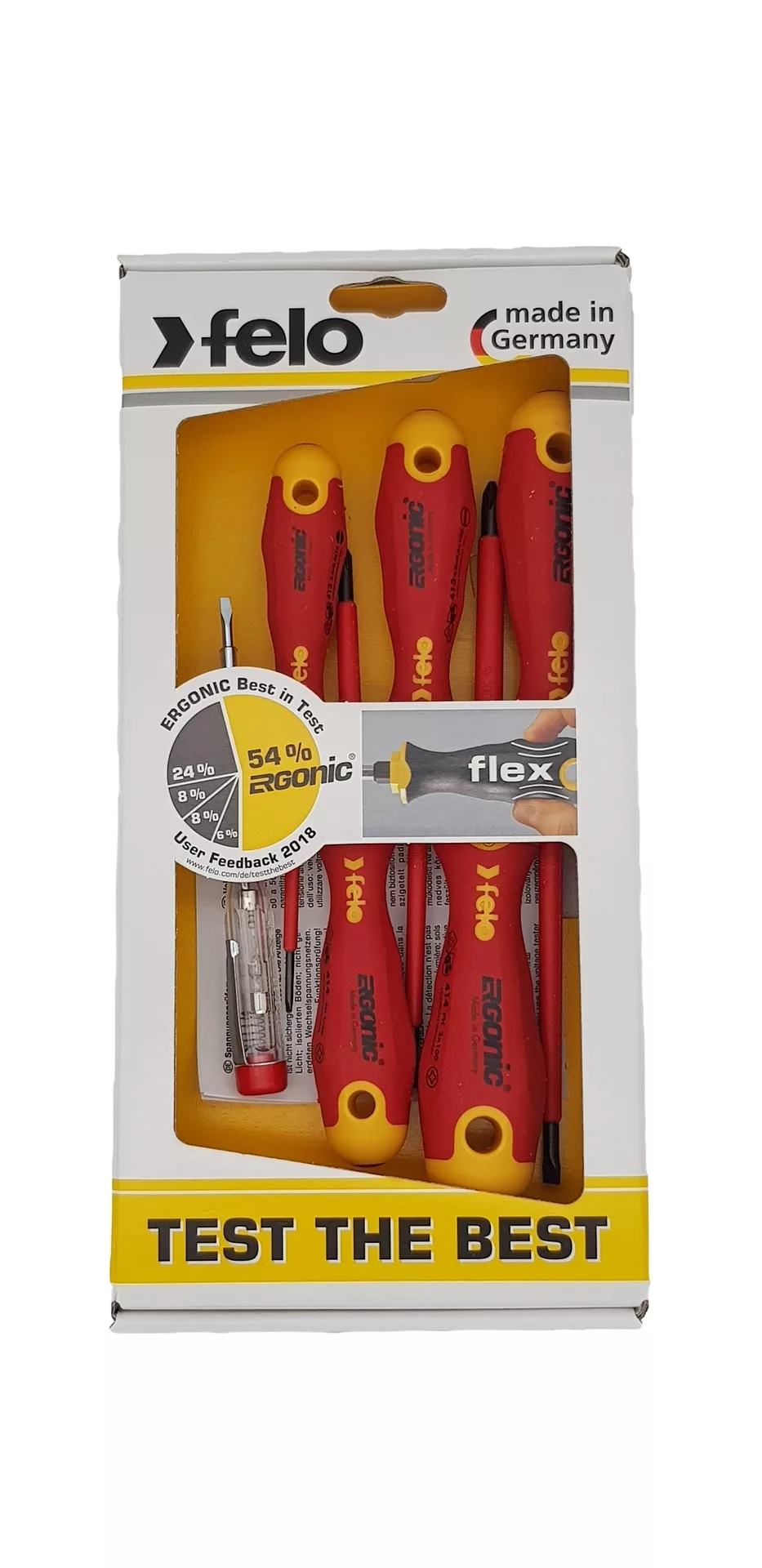 Набор отвёрток ERGONIC диэлектр., серия 413 6 шт. FELO 413 963 98