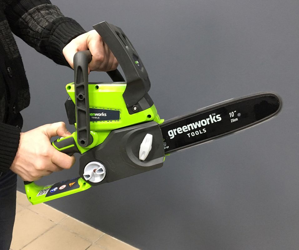 Пила аккумуляторная цепная Greenworks 25 см 24V G24CS25, без АКБ и ЗУ