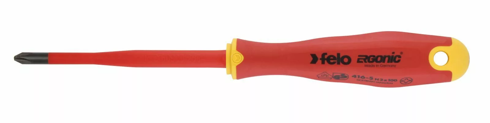 Отвертка диэлектрическая PH 2 +/- E-Slim Ergonic FELO 416 293 90
