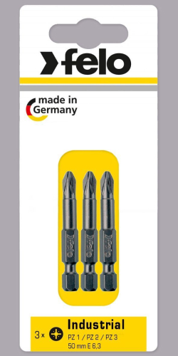 Бита крестовая PZ 1/PZ 2/PZ 3X50, 3 шт в блистере FELO 031 932 16