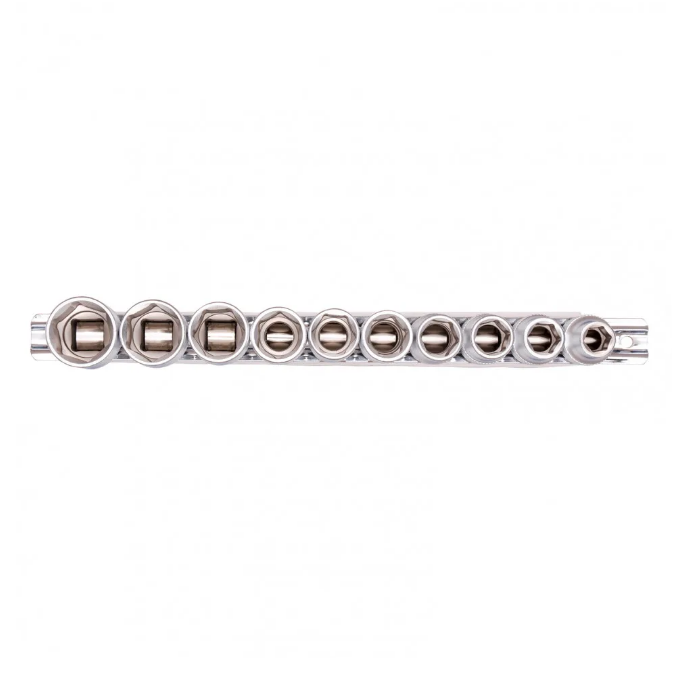 Набор торцевых головок, 1/2", шестигранные, CrV, 10 шт, 10-22 мм Stels