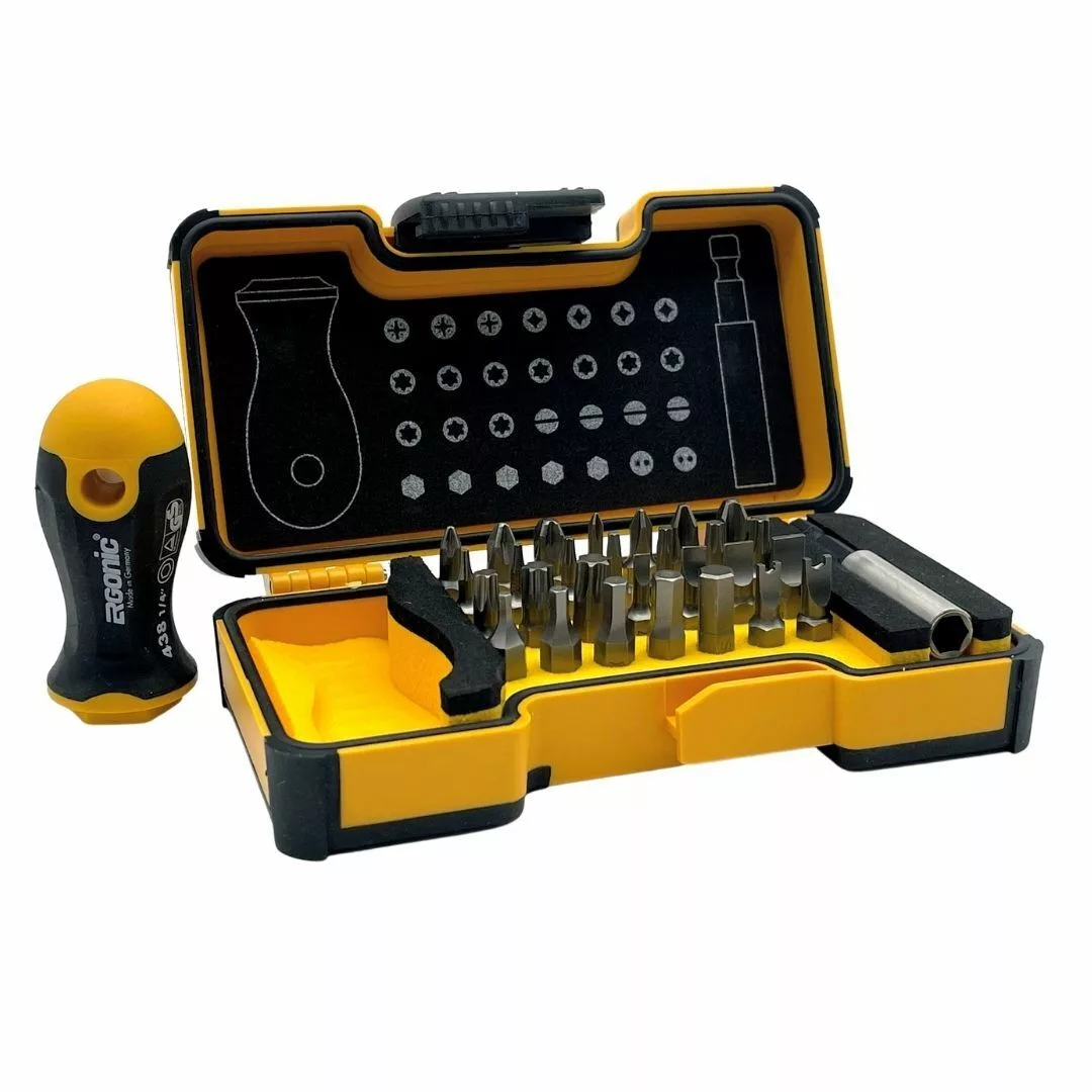 Felo Набор бит SL/PZ/PH/HEX/Tx с рукояткой ERGONIC  и битодержателем в кейсе, 30 шт 02073006