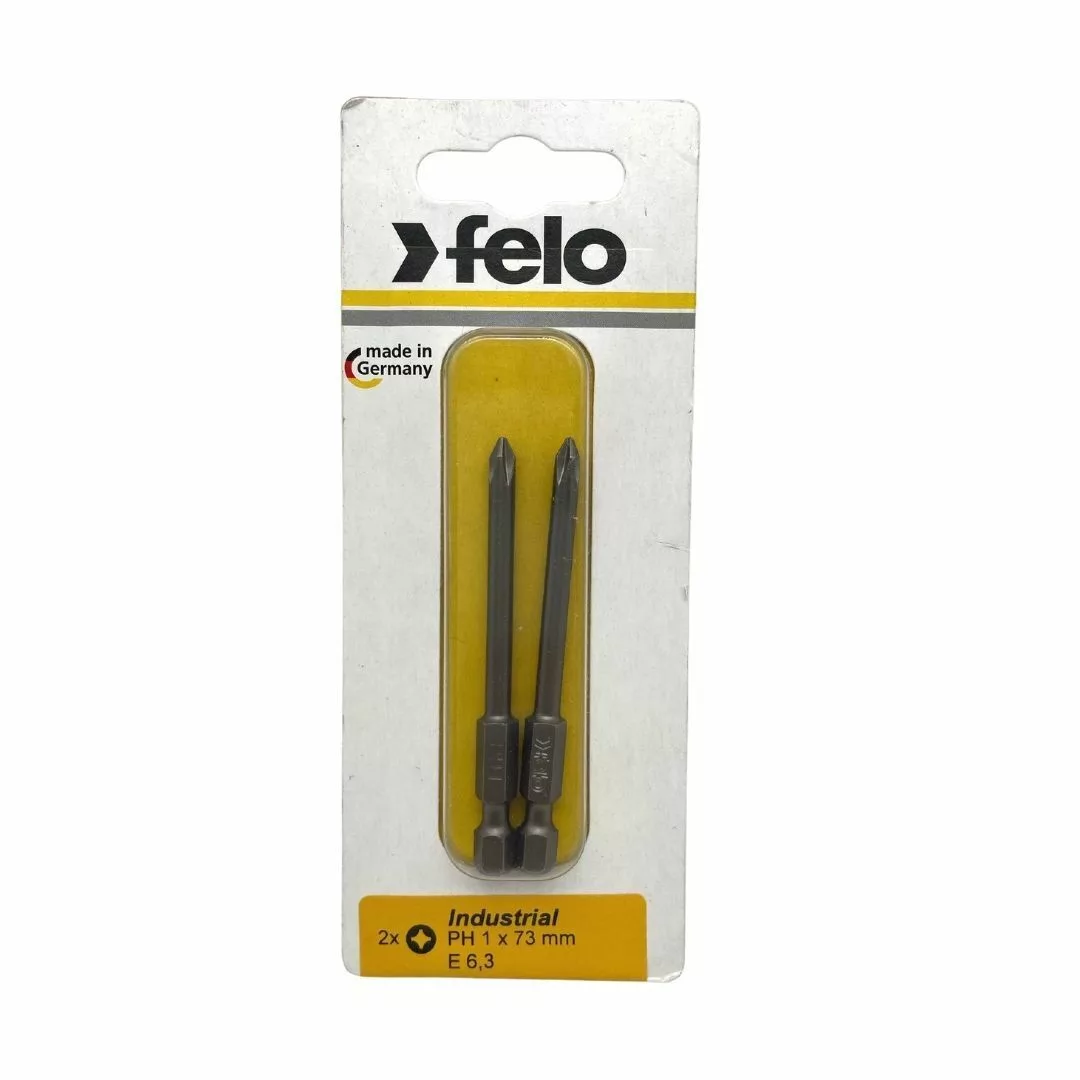 Бита крестовая серия Industrial E6,3 PH 1X73, 2 шт в блистере FELO 03201736