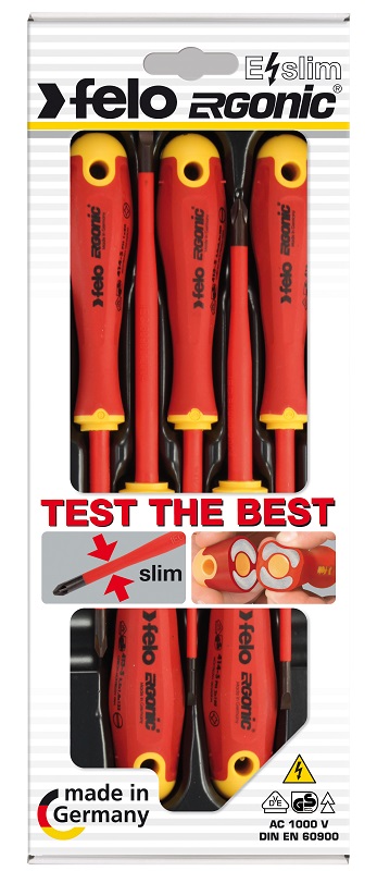 Набор отверток диэлектрических SL/PH E-Slim Ergonic, 5 шт FELO 413 851 98