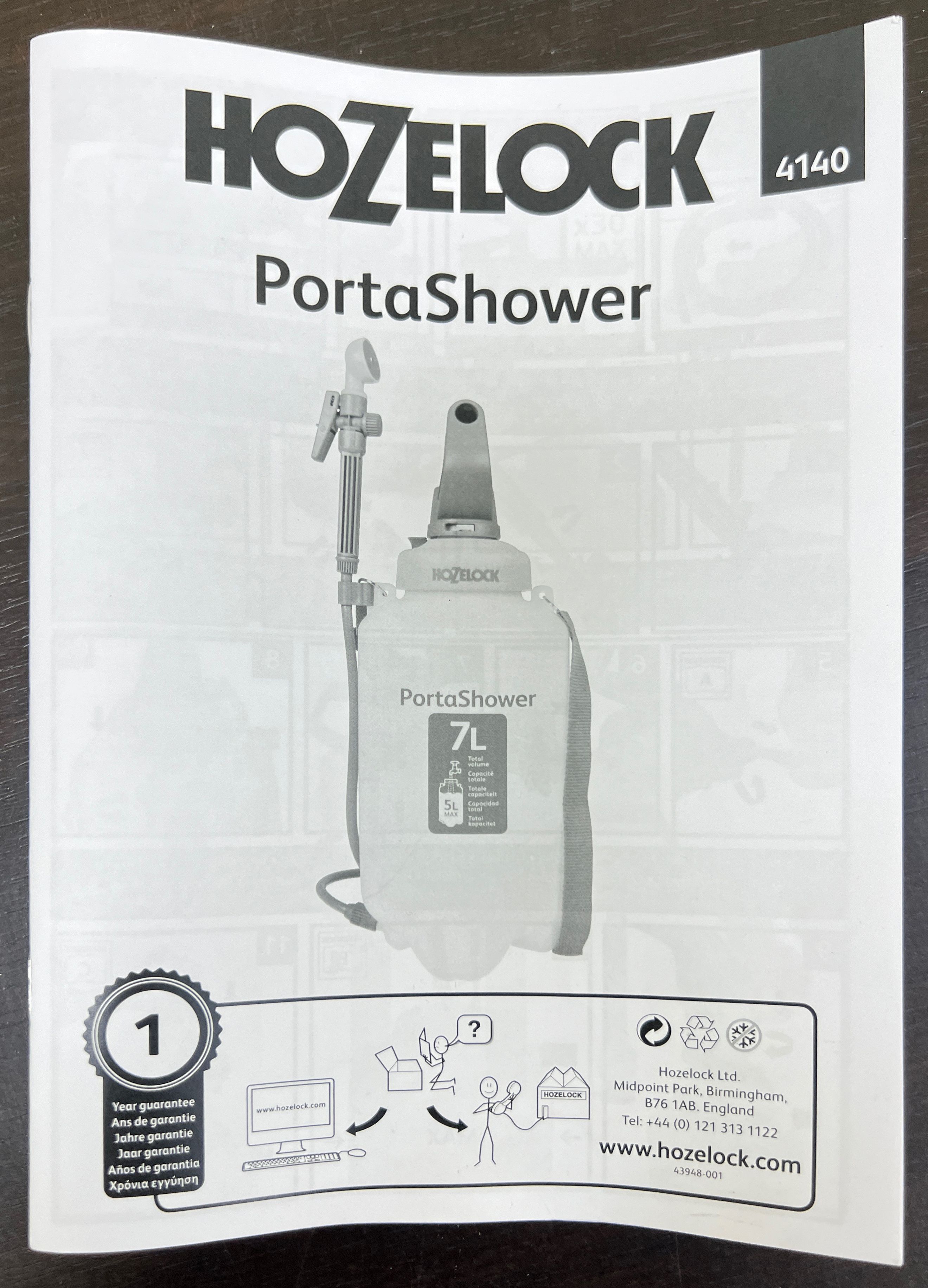 Портативный душ HoZelock 4140 4-в-1, 7 л