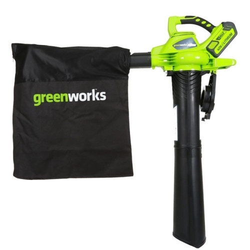 Воздуходув – садовый пылесос аккумуляторный Greenworks 40V GD40BV, бесщёточный, без АКБ и ЗУ