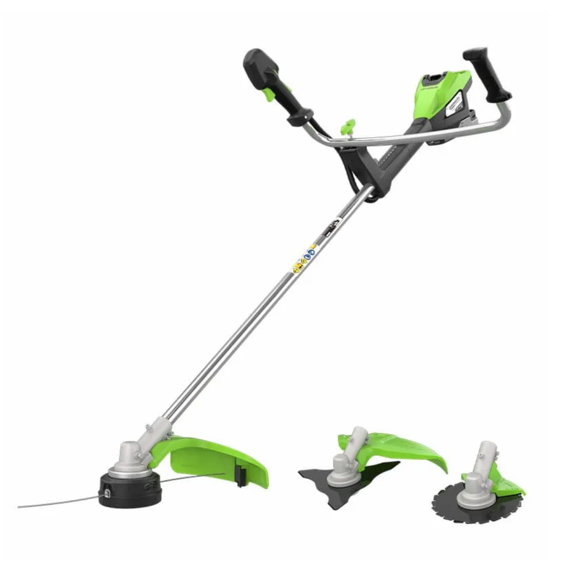 Триммер с велосипедными ручками аккумуляторный Greenworks 46 см (2 кВт) 82V TB201H 2112407, бесщёточный, без АКБ и ЗУ