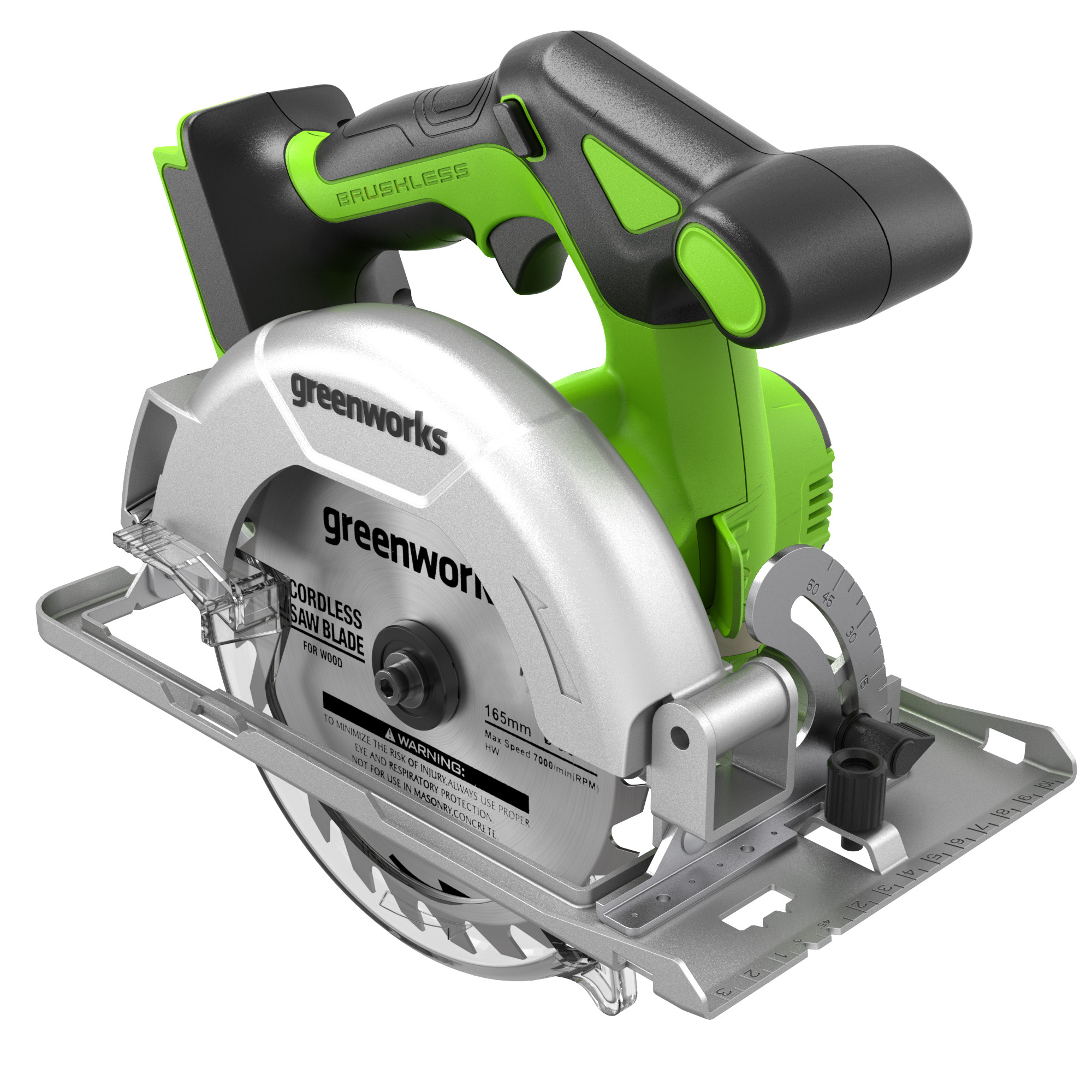Пила циркулярная аккумуляторная Greenworks 24V GD24CS165 1501607, бесщеточная, без АКБ и ЗУ