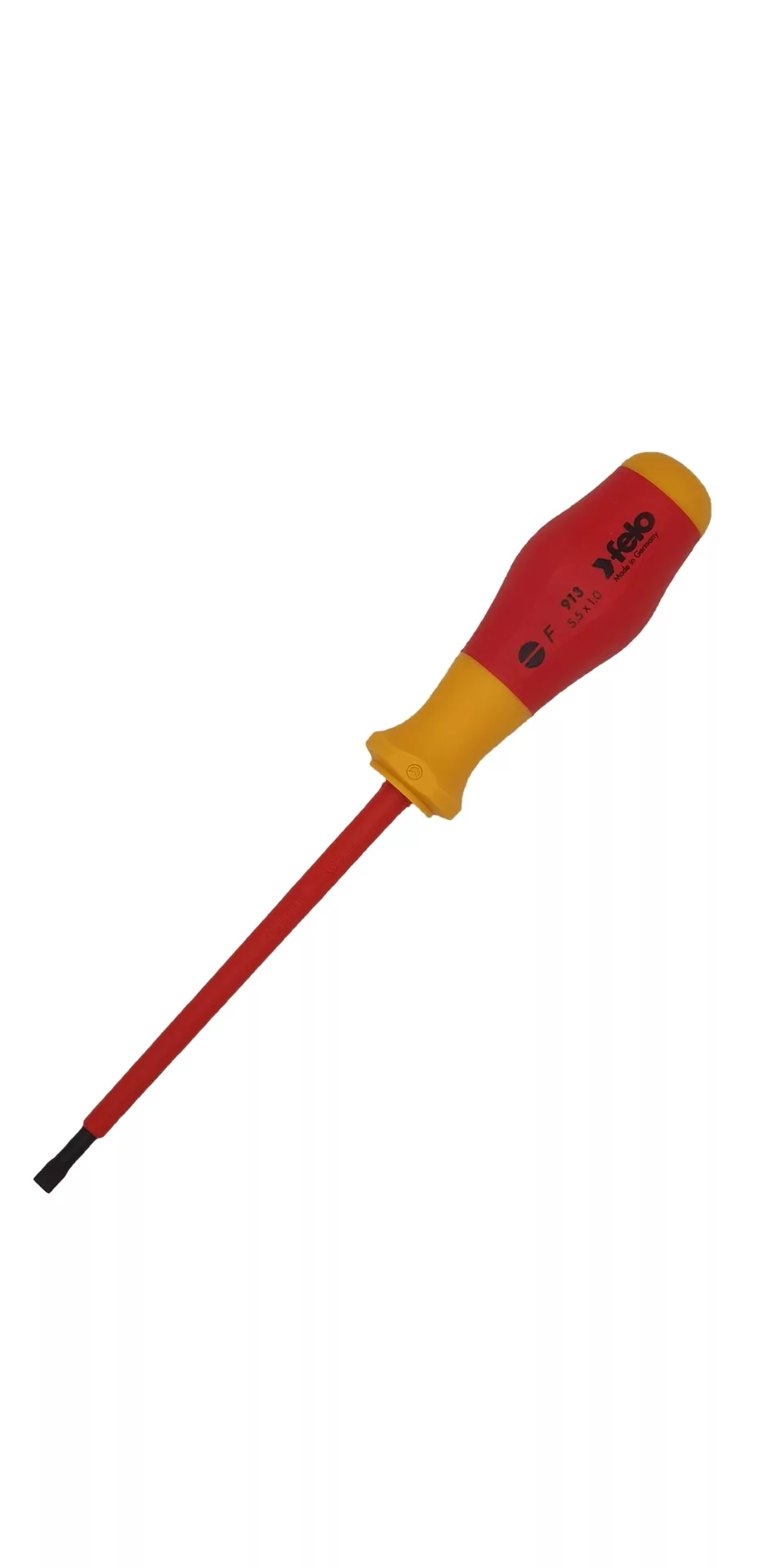 Отвертка диэлектрическая шлицевая SL5,5x1,0x125 Felo 91305590