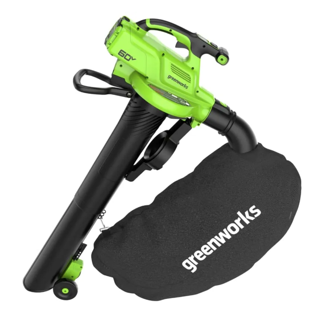 Воздуходувка-пылесос 368 км/ч аккумуляторная Greenworks 60V GD60BVII 2409307, бесщеточная, без АКБ и ЗУ