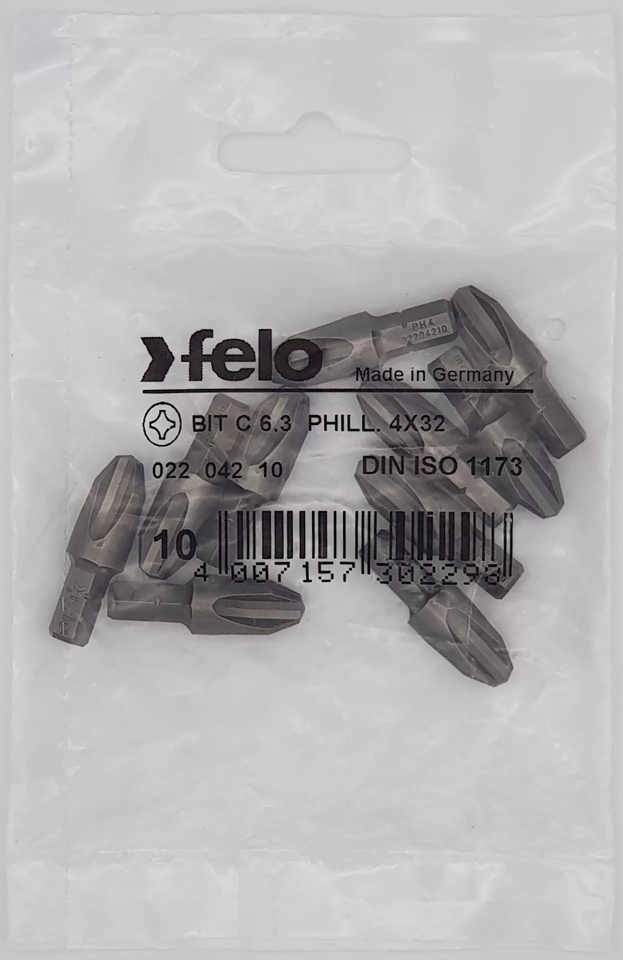 Бит 1/4", PH4х32, серия 022 С6,3 FELO 022 042 10