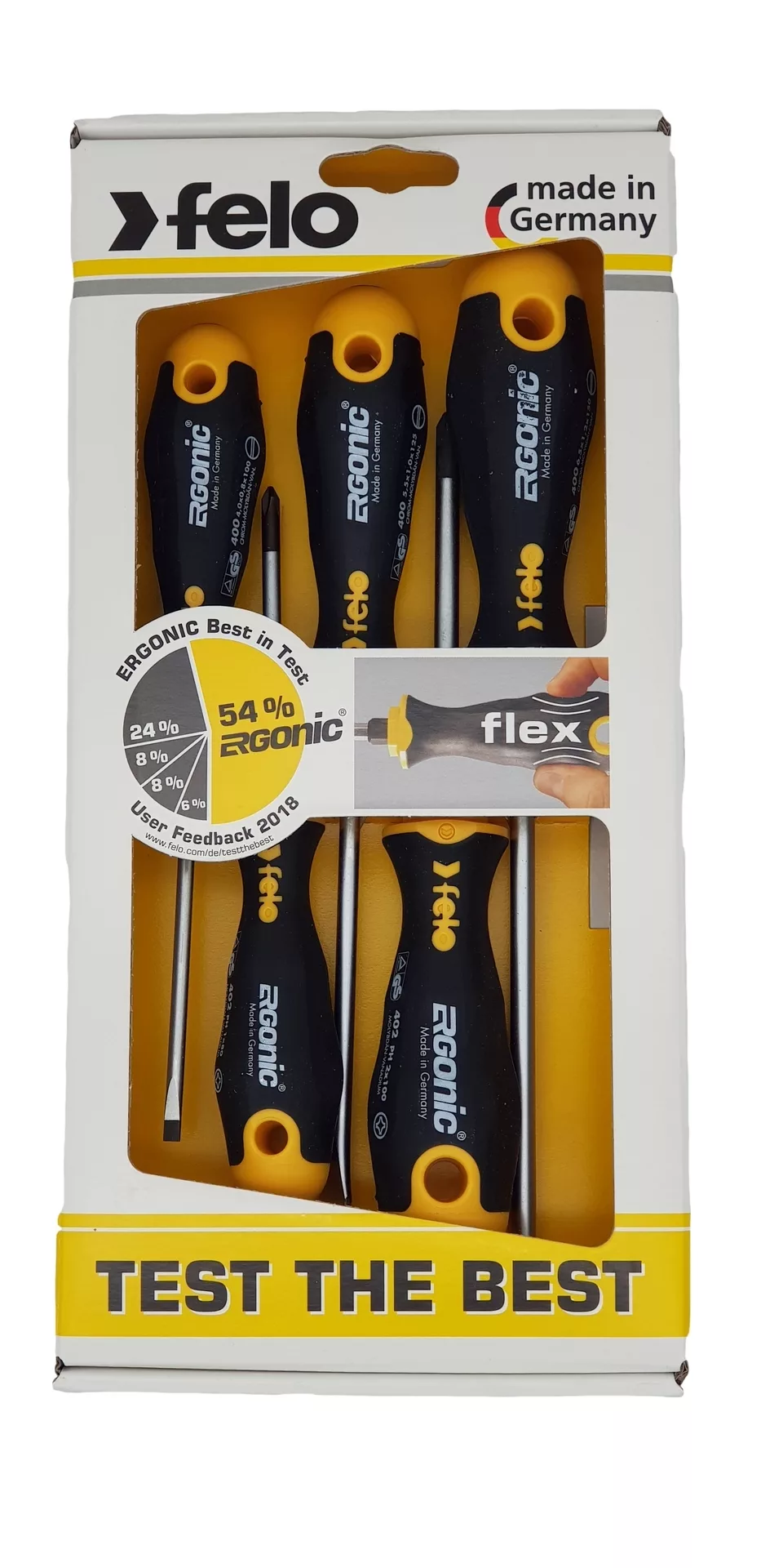 Набор отвёрток 5 шт., серия 400 Ergonic FELO 400 951 18