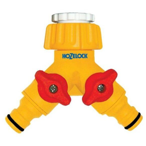 Коннектор hozelock 2256 для крана вне помещений 1/2 и 3/4 2х канальный