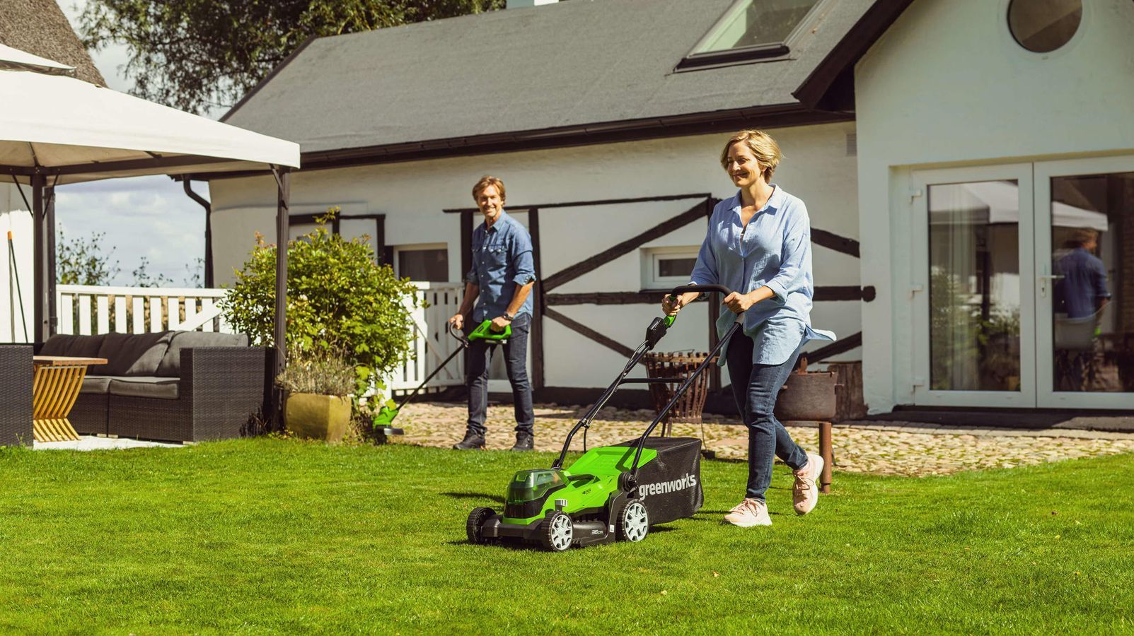 Газонокосилка аккумуляторная 41 см Greenworks 2х24V (48V) G24X2LM41 2512607, без АКБ и ЗУ