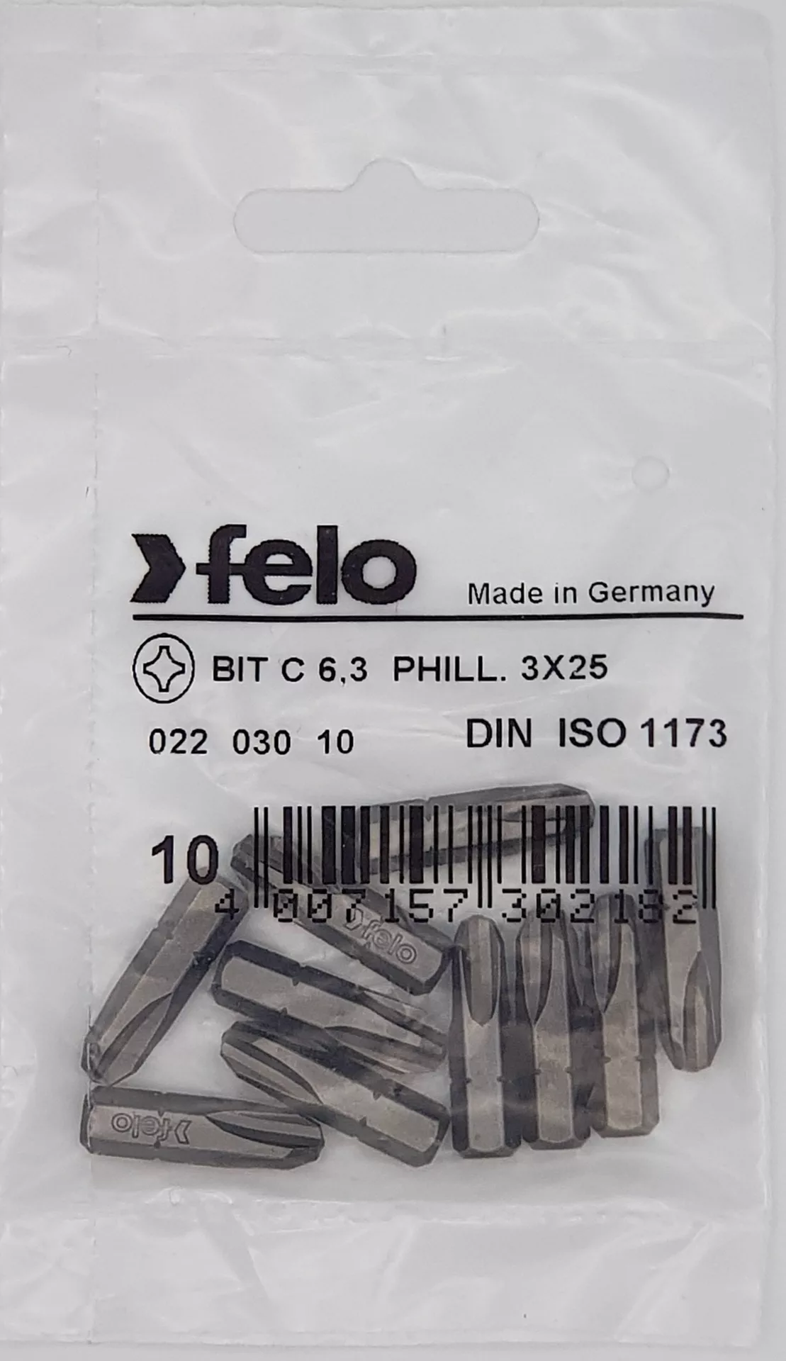 Бит 1/4", PН3х25, серия 022 С 6,3 FELO 022 030 10