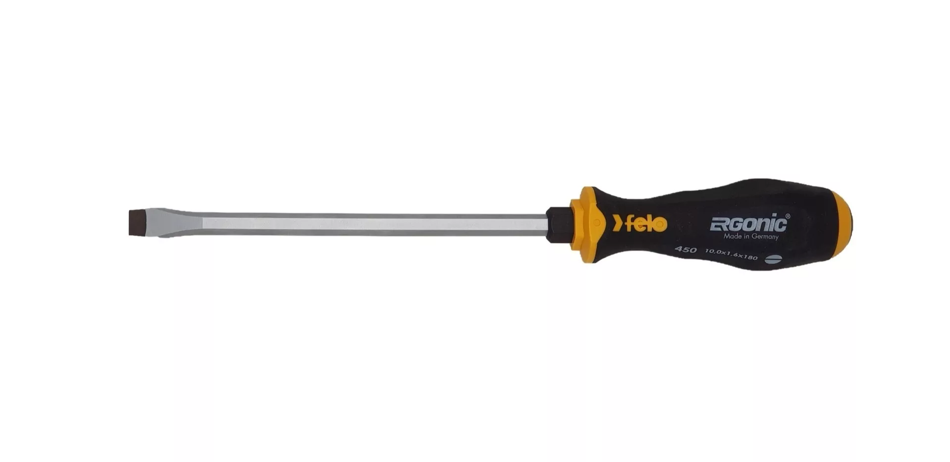 Отвертка плоская шлицевая ударная Ergonic 10,0X1,6X180 FELO 45010040