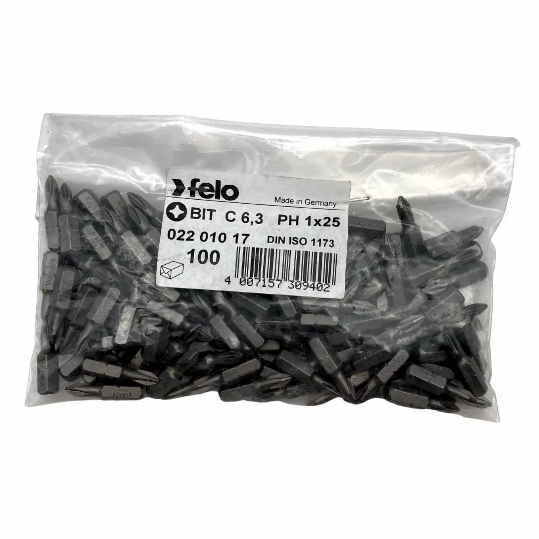 Бит 1/4", PН1 (100)х25, серия 022 С 6,3 FELO 022 010 17