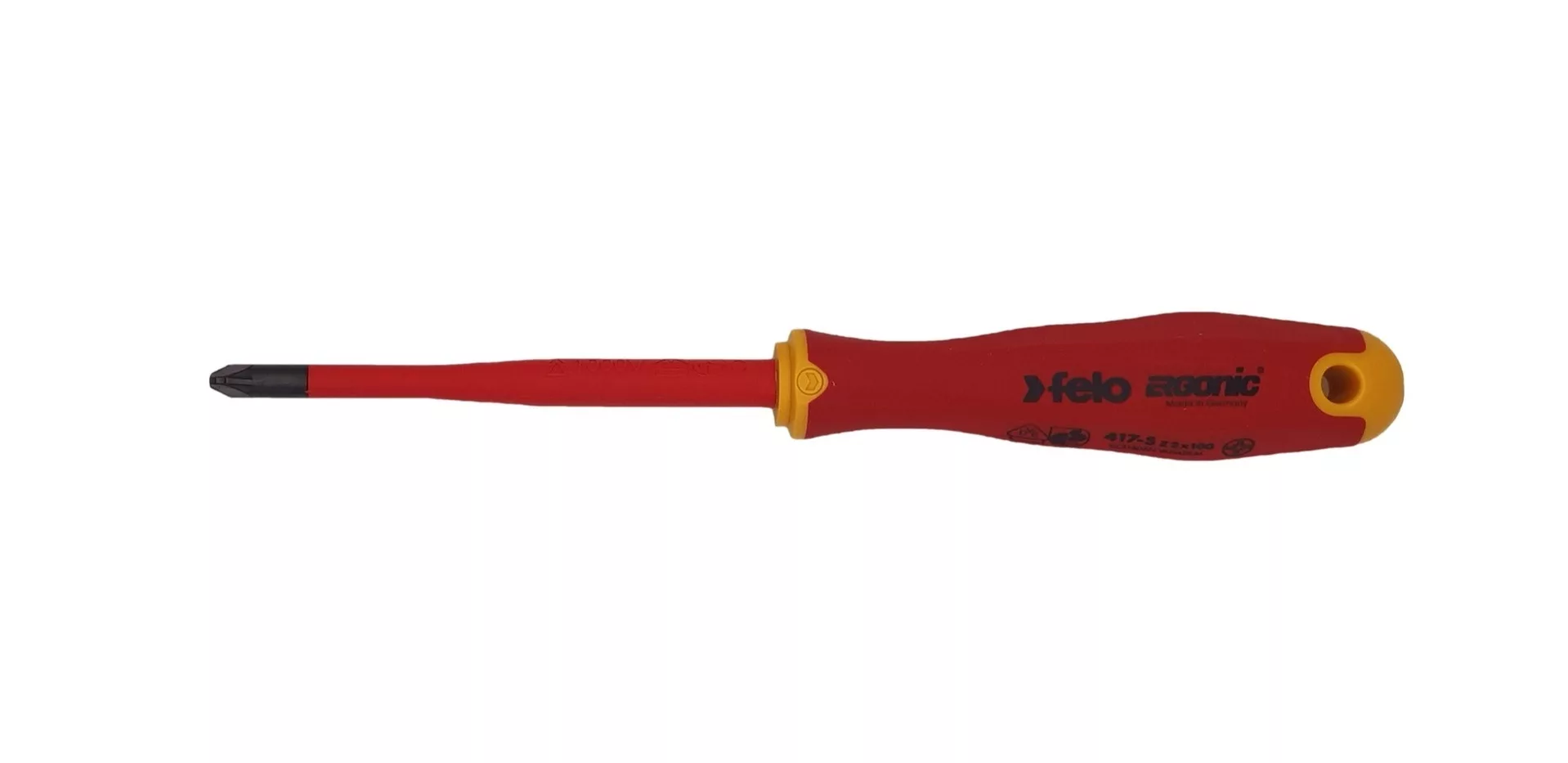 Отвёртка SLIM ERGONIC диэлектр., серия 417, +/- Z 2x100 FELO 417 293 90