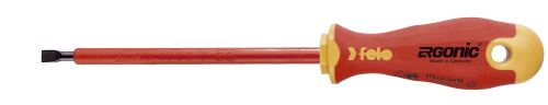 Отвёртка ERGONIC диэлектр., серия 413, SL 8,0х1,2х175 FELO 413 080 90