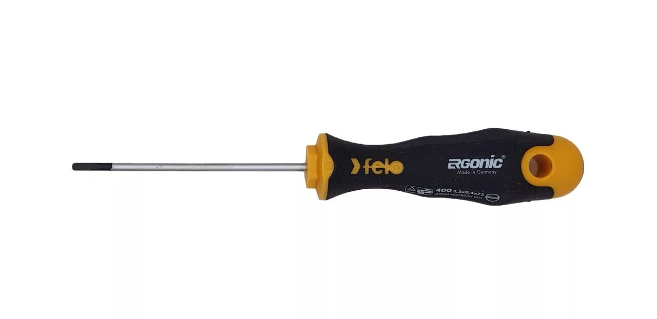 Отвёртка серия 400 Ergonic, SL2,5х0,4х75 FELO 400 022 10