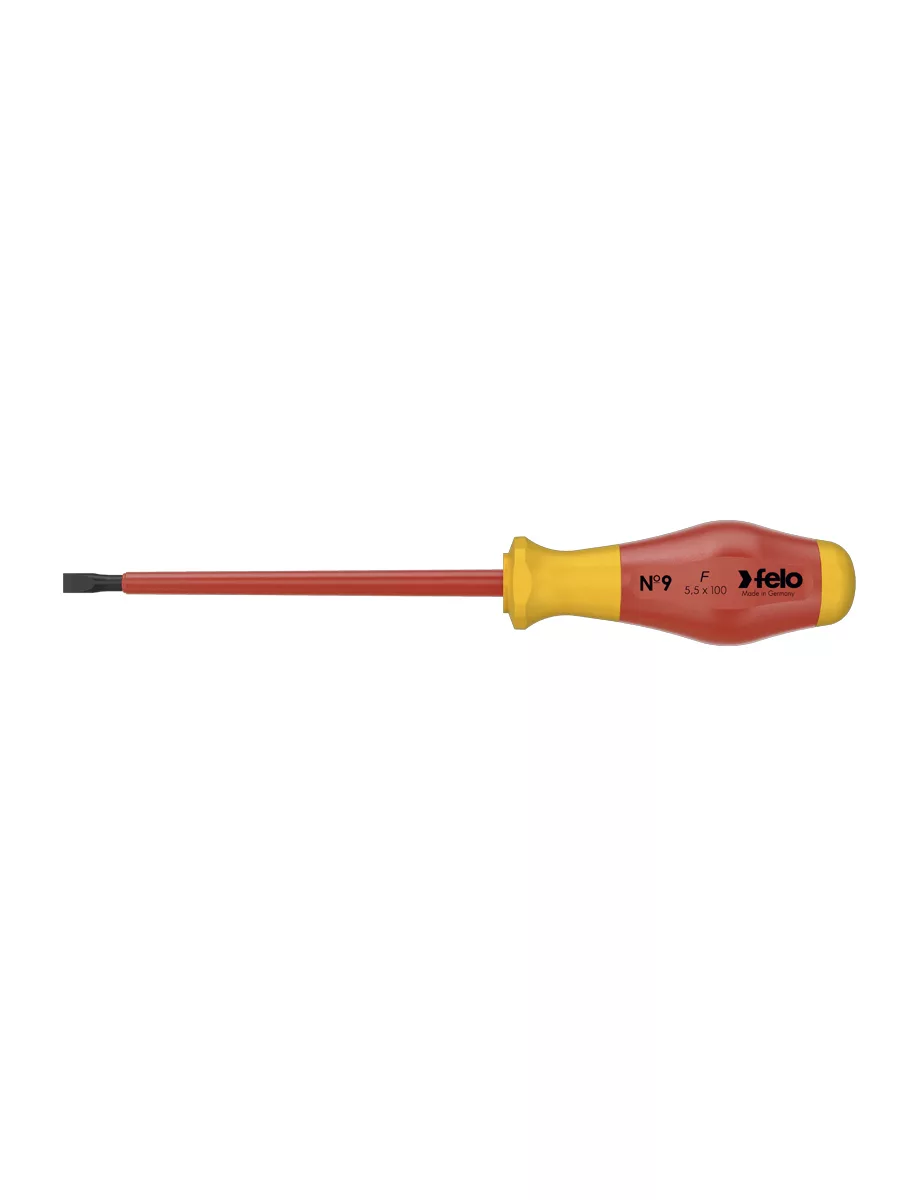Отвертка диэлектрическая шлицевая SL3,5x0,8x100 FELO 913 035 90