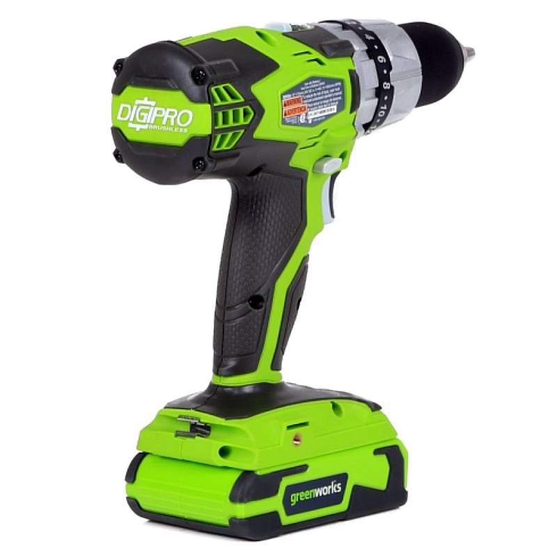 Шуруповёрт аккумуляторный Greenworks 24V GD24DD, бесщёточный