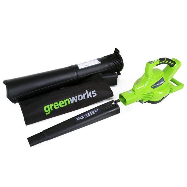 Воздуходув – садовый пылесос аккумуляторный Greenworks 40V GD40BV, бесщёточный, без АКБ и ЗУ