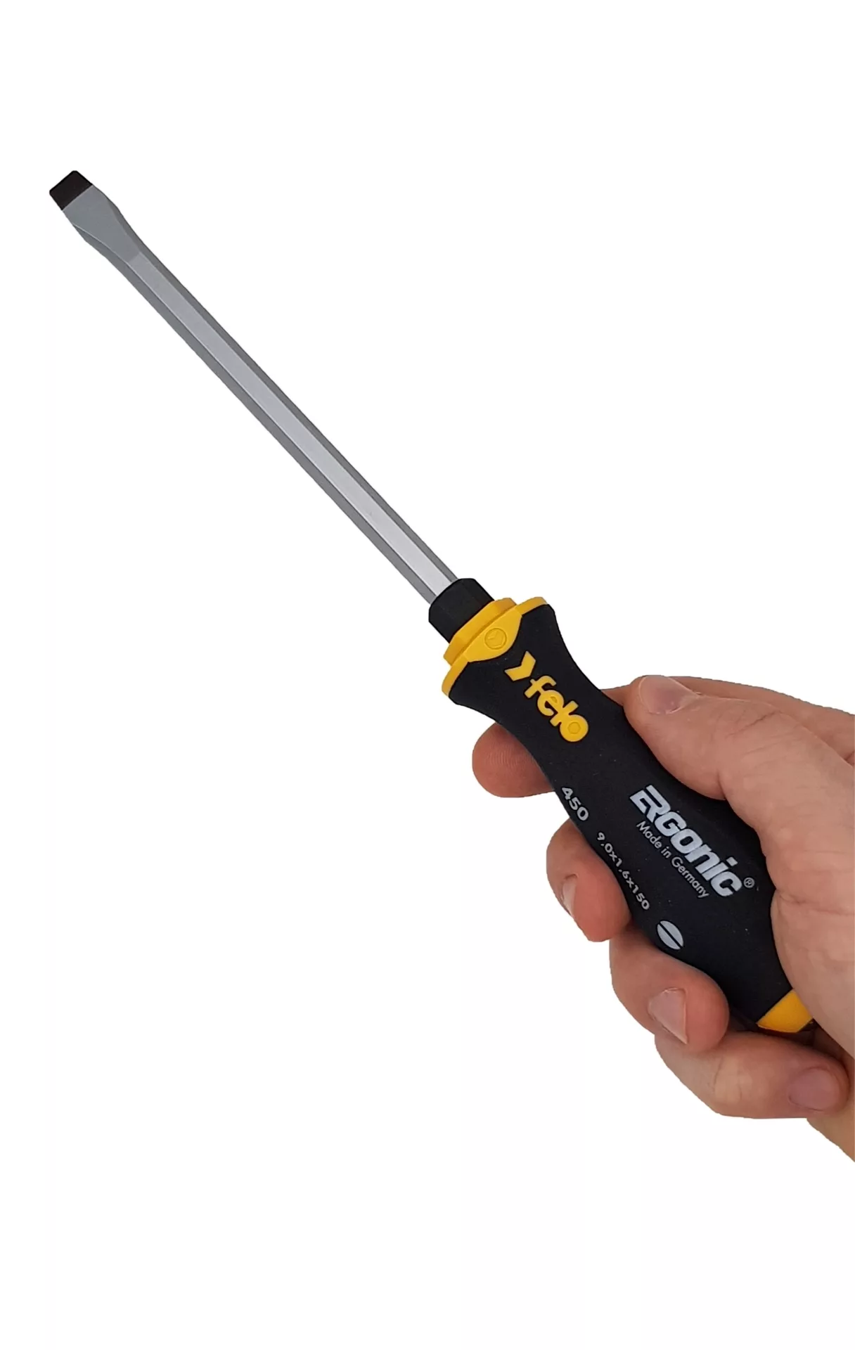 Отвертка плоская шлицевая ударная Ergonic 9,0X1,6X150 FELO 450 090 40